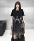 Black Mesh Layered Skirt